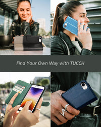 iPhone SE 2022/ iPhone 7/8/iPhone SE 2020, PU Leather 3 Card Slots Stand Magnetic Flip Folio Cover TPU Shockproof Inner Shell, Black - 7DAY'S