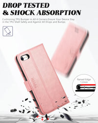 iPhone SE 2022/ iPhone 7/8/iPhone SE 2020, PU Leather 3 Card Slots Stand Magnetic Flip Folio Cover TPU Shockproof Inner Shell, Black - 7DAY'S