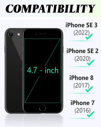 iPhone SE 2022/ iPhone 7/8/iPhone SE 2020, PU Leather 3 Card Slots Stand Magnetic Flip Folio Cover TPU Shockproof Inner Shell, Black - 7DAY'S