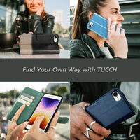 iPhone SE 2022/ iPhone 7/8/iPhone SE 2020, PU Leather 3 Card Slots Stand Magnetic Flip Folio Cover TPU Shockproof Inner Shell, Black - 7DAY'S