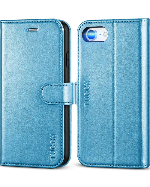 iPhone SE 2022/ iPhone 7/8/iPhone SE 2020, PU Leather 3 Card Slots Stand Magnetic Flip Folio Cover TPU Shockproof Inner Shell, Black - 7DAY'S