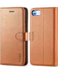iPhone SE 2022/ iPhone 7/8/iPhone SE 2020, PU Leather 3 Card Slots Stand Magnetic Flip Folio Cover TPU Shockproof Inner Shell, Black - 7DAY'S