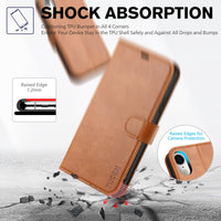 iPhone XR, Kickstand RFID Blocking Credit Card Slot PU Leather Folio Phone Cover with Wireless Charging [Shockproof TPU Shell] Compatible with iPhone XR 6.1, Black - 7DAY'S