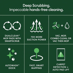 iRobot Roomba Plus 405 (G181) Combo Robot Vacuum & Mop with AutoWash Dock - Amazon Exclusive, Dual Spinning Mop Pads, Self - Empties for 75 Days, Intense Suction, Pad Washing & Drying, Pad - Lift, LiDAR - 7DAY'S