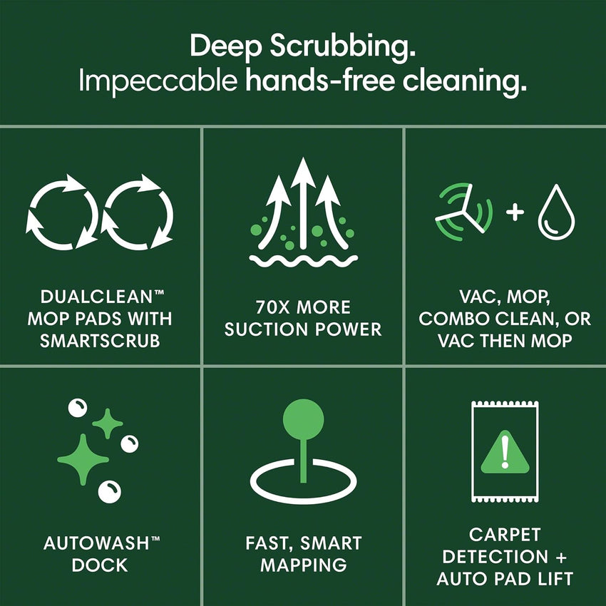 iRobot Roomba Plus 405 (G181) Combo Robot Vacuum & Mop with AutoWash Dock - Amazon Exclusive, Dual Spinning Mop Pads, Self - Empties for 75 Days, Intense Suction, Pad Washing & Drying, Pad - Lift, LiDAR - 7DAY'S