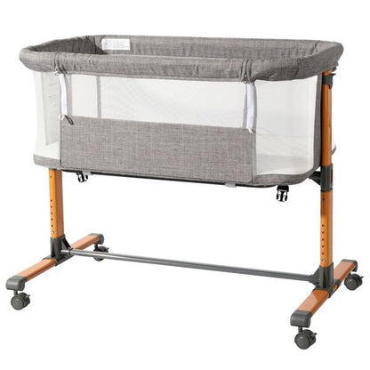 Iron pipe + plastic 150D encrypted cationic fabric gray baby cradle bed model: KT - BSW - 7DAY'S