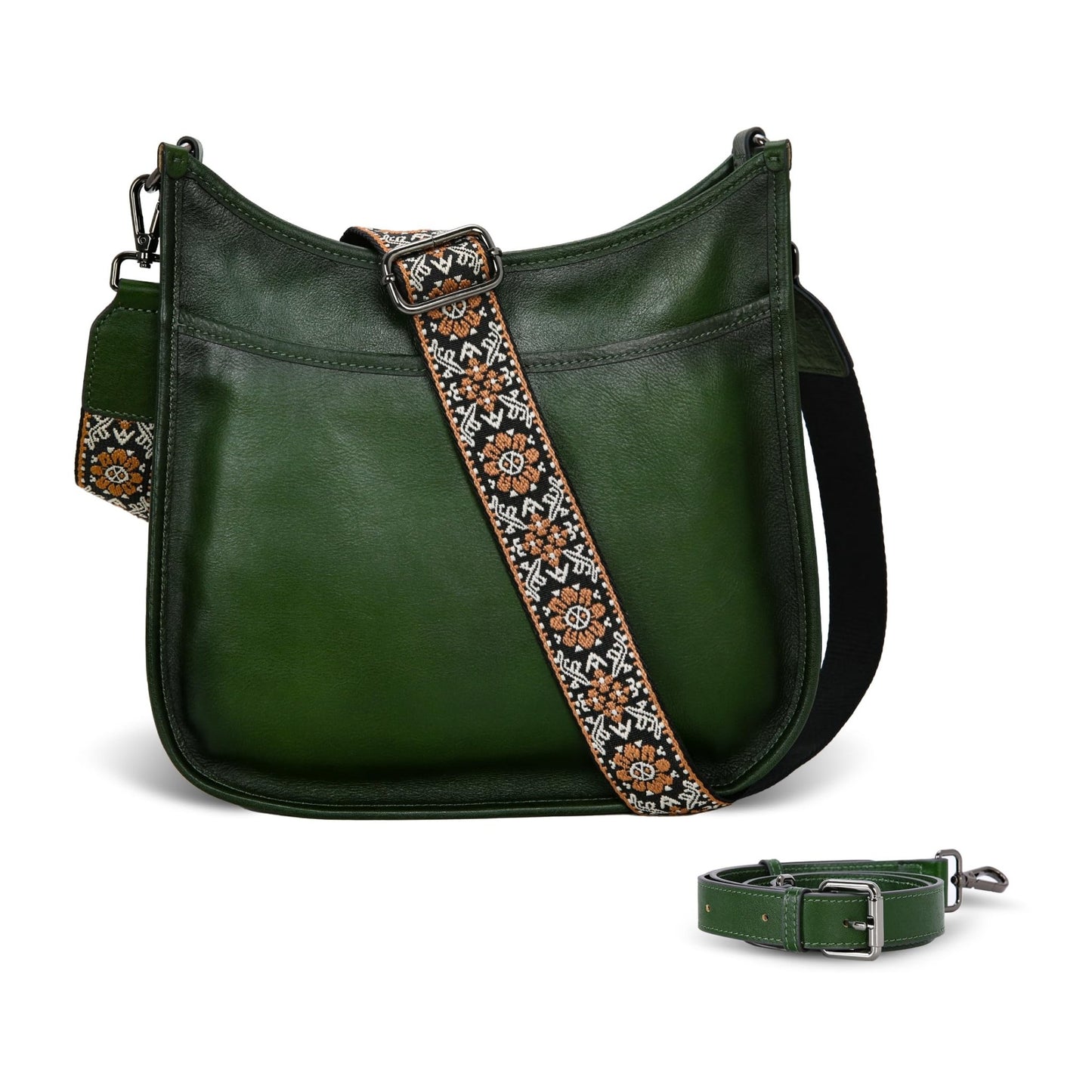 Iswee Crossbody Bags for Women Genuine Leather Purses Vintage Shoulder Handbags Travel Cross Body Bag with Boho Strap - 7DAY'S