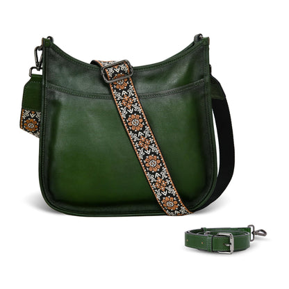 Iswee Crossbody Bags for Women Genuine Leather Purses Vintage Shoulder Handbags Travel Cross Body Bag with Boho Strap - 7DAY'S