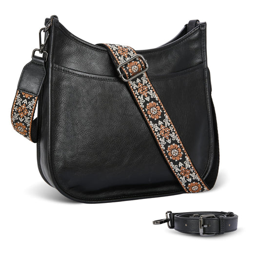 Iswee Crossbody Bags for Women Genuine Leather Purses Vintage Shoulder Handbags Travel Cross Body Bag with Boho Strap - 7DAY'S