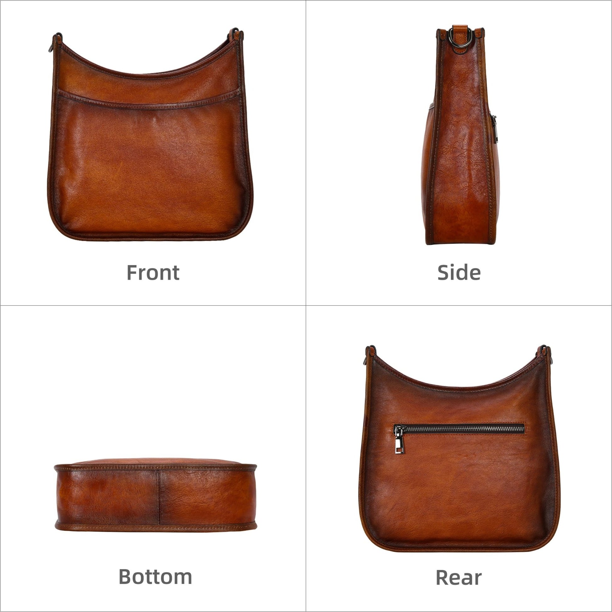 Iswee Crossbody Bags for Women Genuine Leather Purses Vintage Shoulder Handbags Travel Cross Body Bag with Boho Strap - 7DAY'S