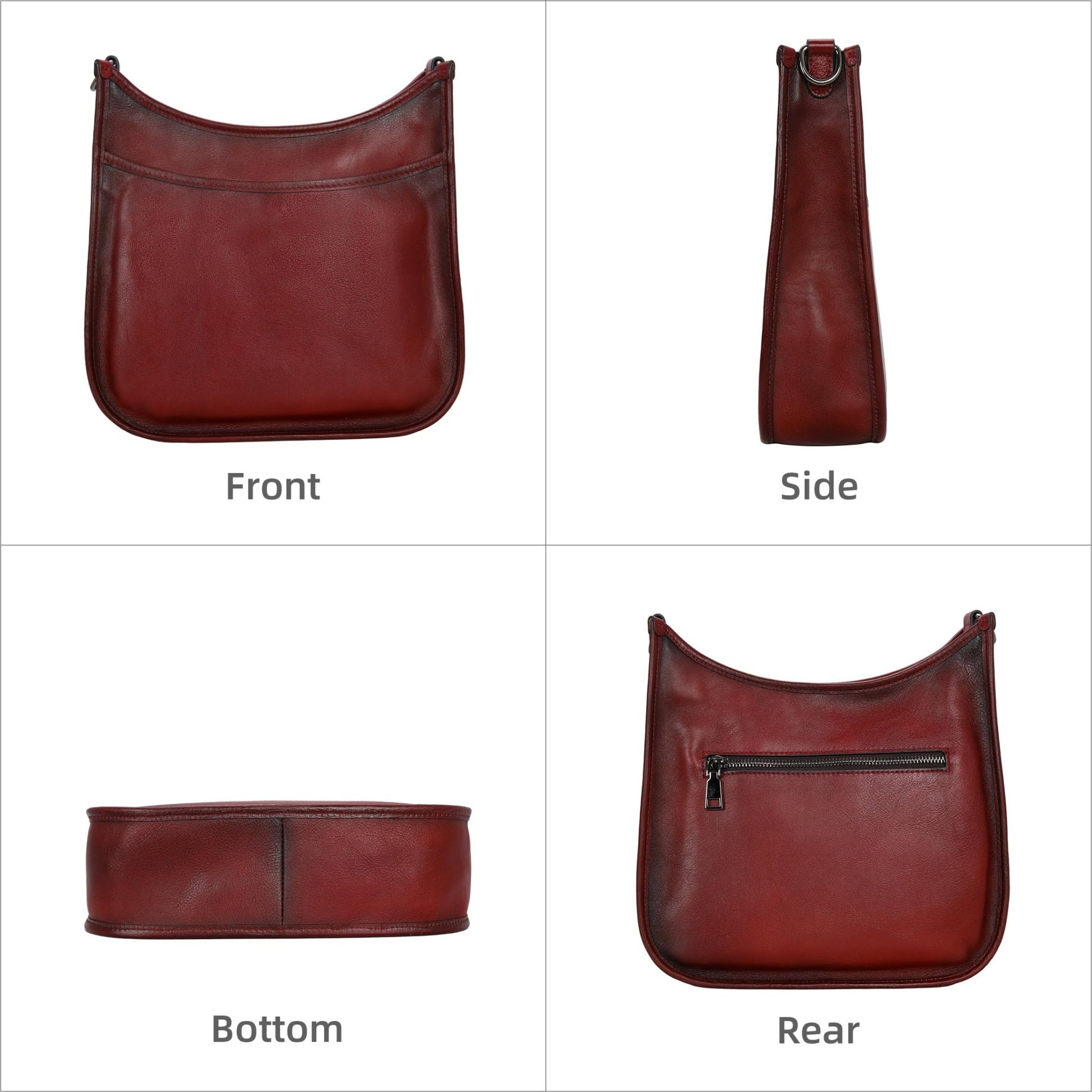 Iswee Crossbody Bags for Women Genuine Leather Purses Vintage Shoulder Handbags Travel Cross Body Bag with Boho Strap - 7DAY'S