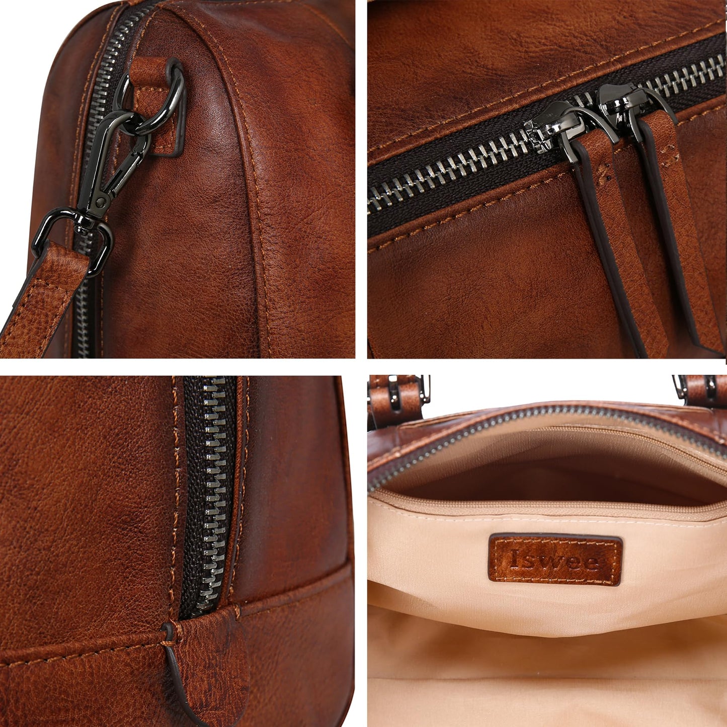 Iswee Genuine Leather Purses for Women Designer Hobo Crossbody Bag Satchel Handbags Top Handle Purses for Travel - 7DAY'S