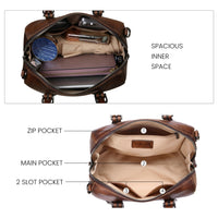 Iswee Genuine Leather Purses for Women Designer Hobo Crossbody Bag Satchel Handbags Top Handle Purses for Travel - 7DAY'S