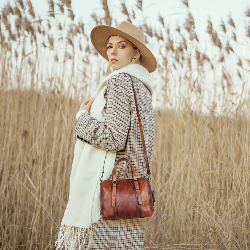 Iswee Genuine Leather Purses for Women Designer Hobo Crossbody Bag Satchel Handbags Top Handle Purses for Travel - 7DAY'S