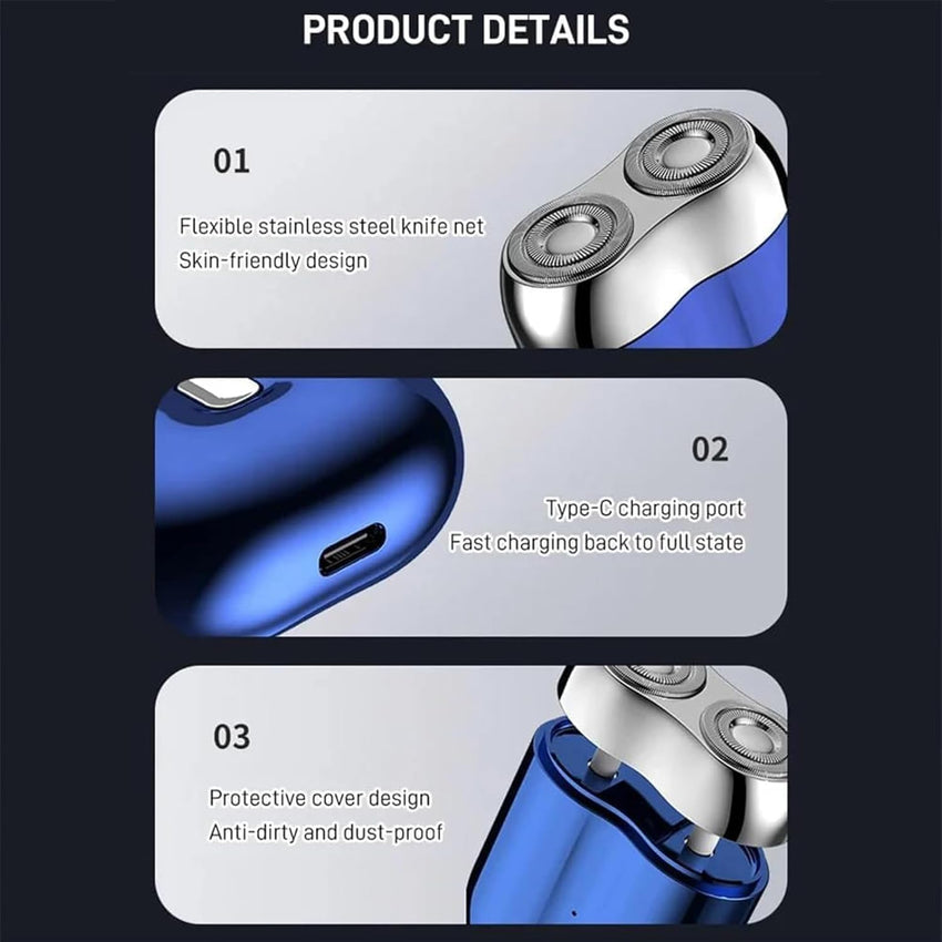 I.Ureza Mini Shaver, I.Ureza Shavers, Monhck - Mini Shave Portable ElectricShaver for Men, Electric Razor for Men Pocket Size Mini PortableShaver, Waterproof (Green) - 7DAY'S