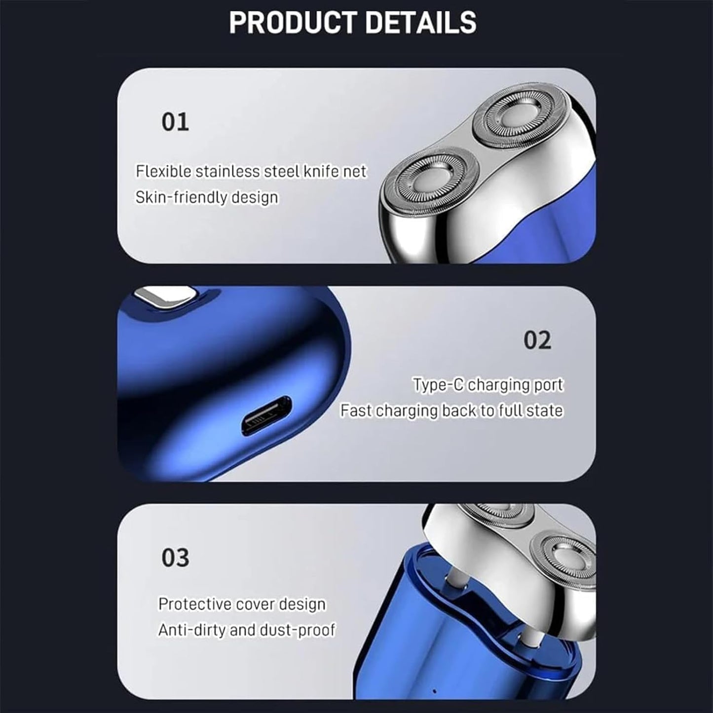 I.Ureza Mini Shaver, I.Ureza Shavers, Monhck - Mini Shave Portable ElectricShaver for Men, Electric Razor for Men Pocket Size Mini PortableShaver, Waterproof (Green) - 7DAY'S