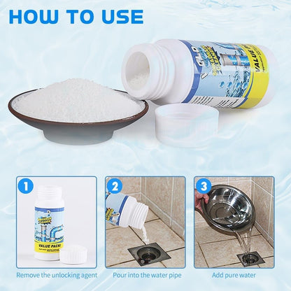 Ivyever Drain Cleaner, Ailson Sink and DrainCleaner, Dodrado DrainCleaner, Worldtornado Sink Drain Cleaner, Dredge Blast Pipe Cleaner, Powerful Pipe Dredging Agent for Home Kitchen Toilet (2) - 7DAY'S