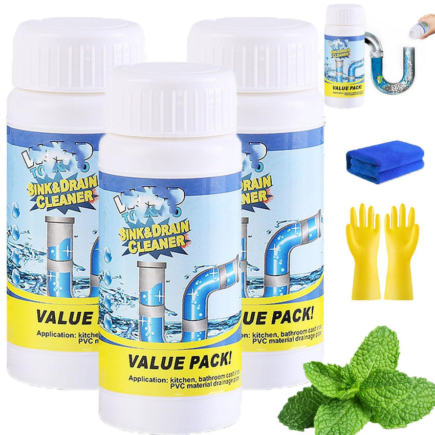 Ivyever Drain Cleaner, Ailson Sink and DrainCleaner, Dodrado DrainCleaner, Worldtornado Sink Drain Cleaner, Dredge Blast Pipe Cleaner, Powerful Pipe Dredging Agent for Home Kitchen Toilet (2) - 7DAY'S