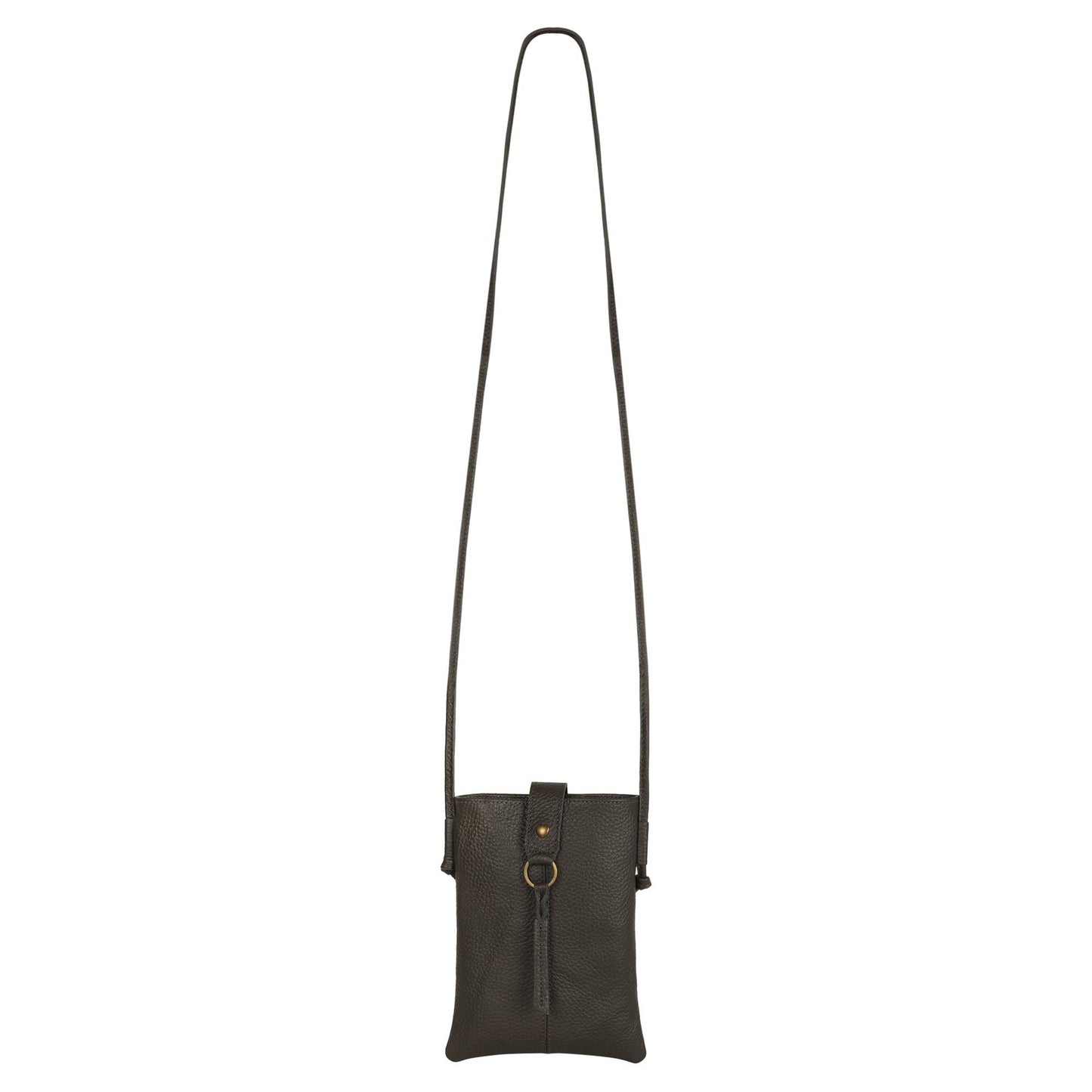 Jennie Small crossbody bag w/ slim strap closure & tassel - Deepest Brown - 7DAY'S