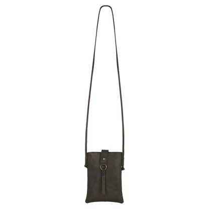 Jennie Small crossbody bag w/ slim strap closure & tassel - Deepest Brown - 7DAY'S