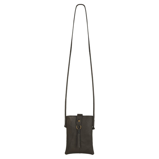 Jennie Small crossbody bag w/ slim strap closure & tassel - Deepest Brown - 7DAY'S