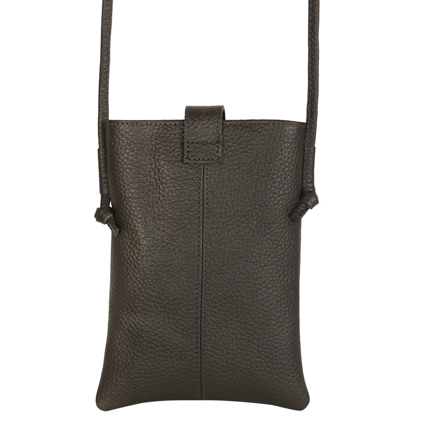 Jennie Small crossbody bag w/ slim strap closure & tassel - Deepest Brown - 7DAY'S