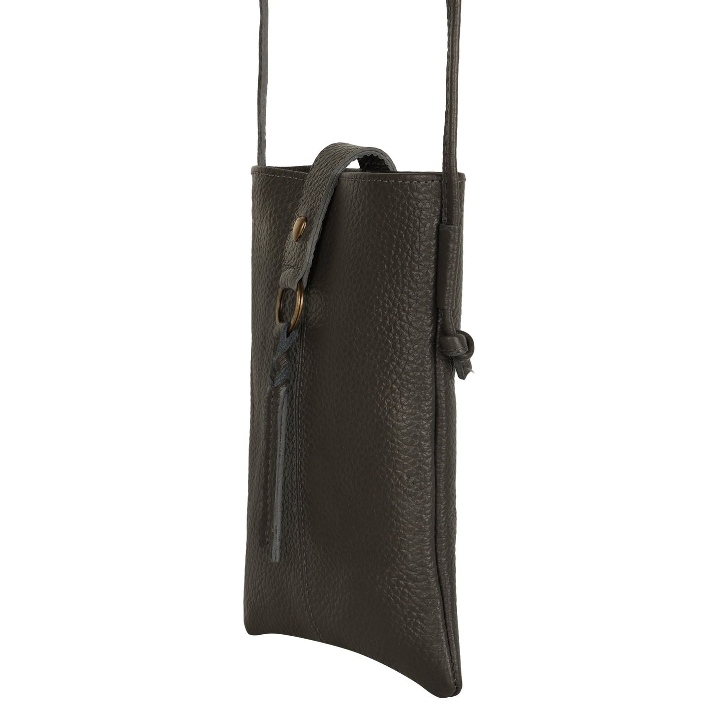 Jennie Small crossbody bag w/ slim strap closure & tassel - Deepest Brown - 7DAY'S