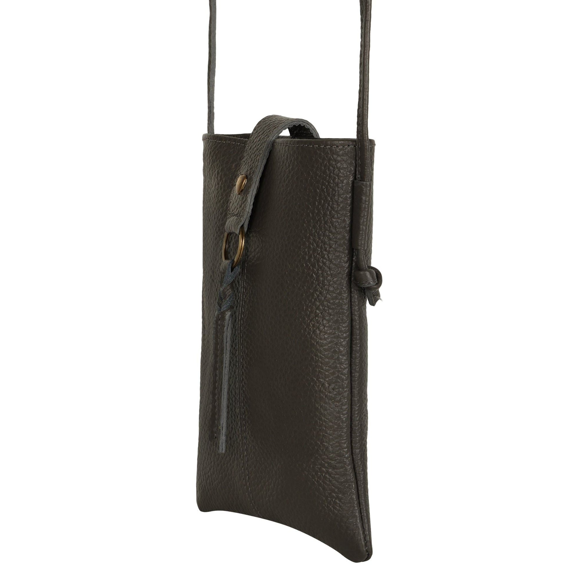 Jennie Small crossbody bag w/ slim strap closure & tassel - Deepest Brown - 7DAY'S