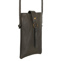 Jennie Small crossbody bag w/ slim strap closure & tassel - Deepest Brown - 7DAY'S
