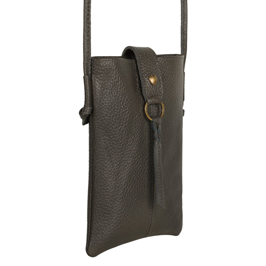 Jennie Small crossbody bag w/ slim strap closure & tassel - Deepest Brown - 7DAY'S