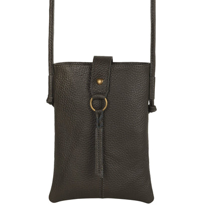Jennie Small crossbody bag w/ slim strap closure & tassel - Deepest Brown - 7DAY'S