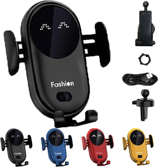 Jerrycherries Phone Holder, Jerrycherries Car Phone Holder, Marvulur Car Phone Holder, Marvulur Smart Car Wireless Charger Phone Holder, Smart Sensor Car Wireless Charger, Fashion Car Charger (Red) - 7DAY'S