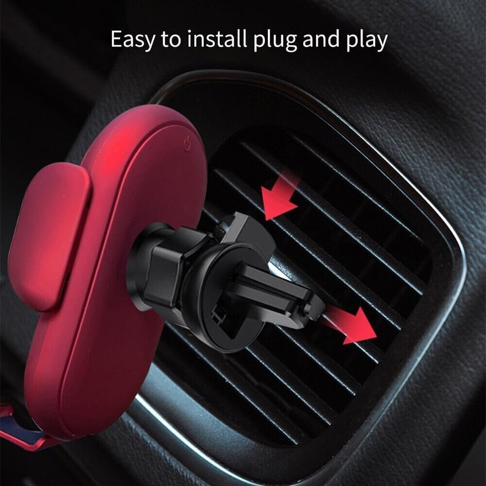 Jerrycherries Phone Holder, Jerrycherries Car Phone Holder, Marvulur Car Phone Holder, Marvulur Smart Car Wireless Charger Phone Holder, Smart Sensor Car Wireless Charger, Fashion Car Charger (Red) - 7DAY'S
