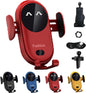 Jerrycherries Phone Holder, Jerrycherries Car Phone Holder, Marvulur Car Phone Holder, Marvulur Smart Car Wireless Charger Phone Holder, Smart Sensor Car Wireless Charger, Fashion Car Charger (Red) - 7DAY'S