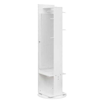 Jewelry Armoire with Full Length Mirror 360° and Large Capacity Jewelry Organizer Armoire; Lockable Mirror with Jewelry Storage; Coat Rack; Multi Storage Shelves - 7DAY'S