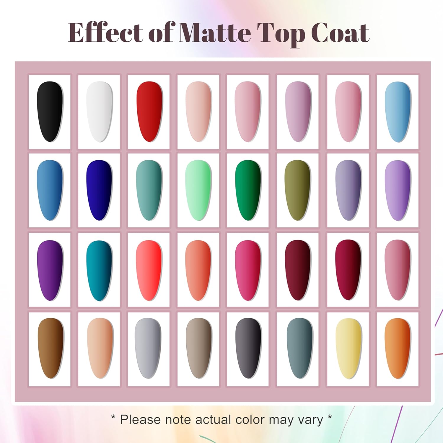 JODSONE 36 PCS Gel Nail Polish Set - 32 Colors Gel Polish Kit Base Coat Glossy Matte and Glitter Top Coat Nail Polish Set Green Blue Red Pink Collection Gifts for Women - 7DAY'S