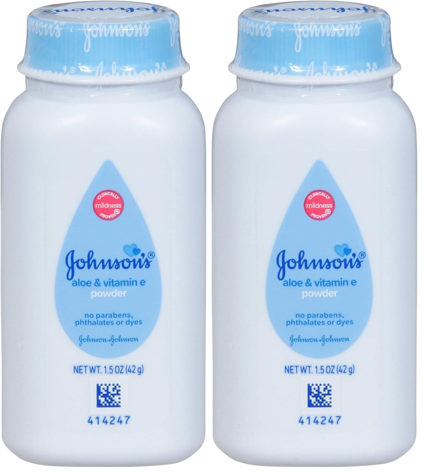 Johnson's Baby Naturally Derived Cornstarch Baby Powder with Aloe and Vitamin E for Delicate Skin, Hypoallergenic and Free of Parabens, Phthalates, and Dyes for Gentle Baby Skin Care, 1.5 oz - 7DAY'S