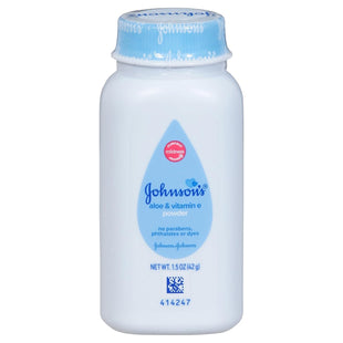 Johnson's Baby Naturally Derived Cornstarch Baby Powder with Aloe and Vitamin E for Delicate Skin, Hypoallergenic and Free of Parabens, Phthalates, and Dyes for Gentle Baby Skin Care, 1.5 oz - 7DAY'S