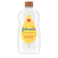 Johnson's Baby Oil, Mineral Oil Enriched with Shea & Cocoa Butter to Prevent Moisture Loss, Hypoallergenic, 20 fl. oz - 7DAY'S