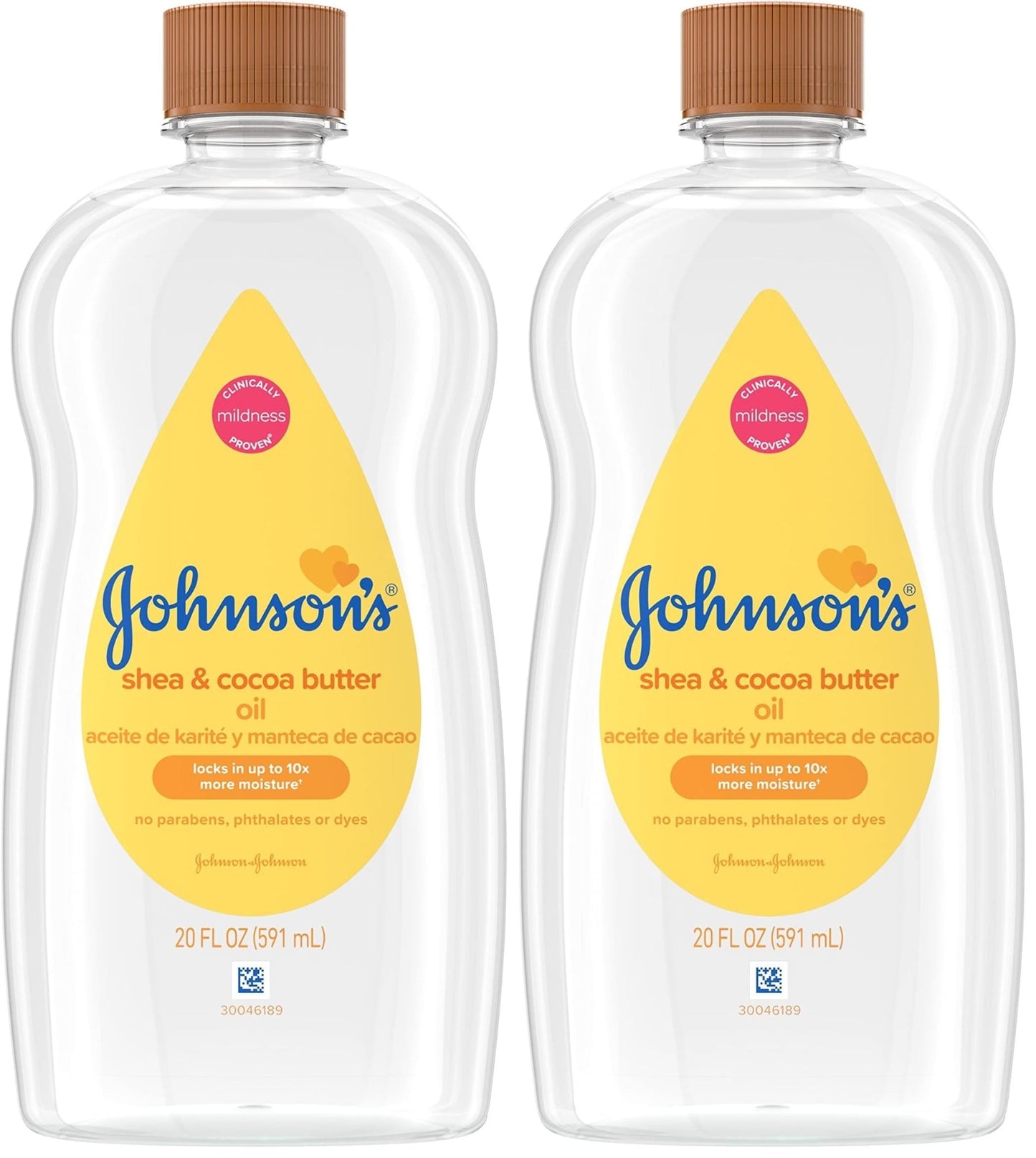 Johnson's Baby Oil, Mineral Oil Enriched with Shea & Cocoa Butter to Prevent Moisture Loss, Hypoallergenic, 20 fl. oz - 7DAY'S