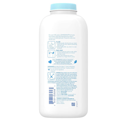Johnson's Baby Powder with Naturally Derived Cornstarch, Aloe & Vitamin E for Delicate Skin, Hypoallergenic, Free of Parabens, Phthalates & Dyes for Gentle Baby Skin Care, 15 oz - 7DAY'S