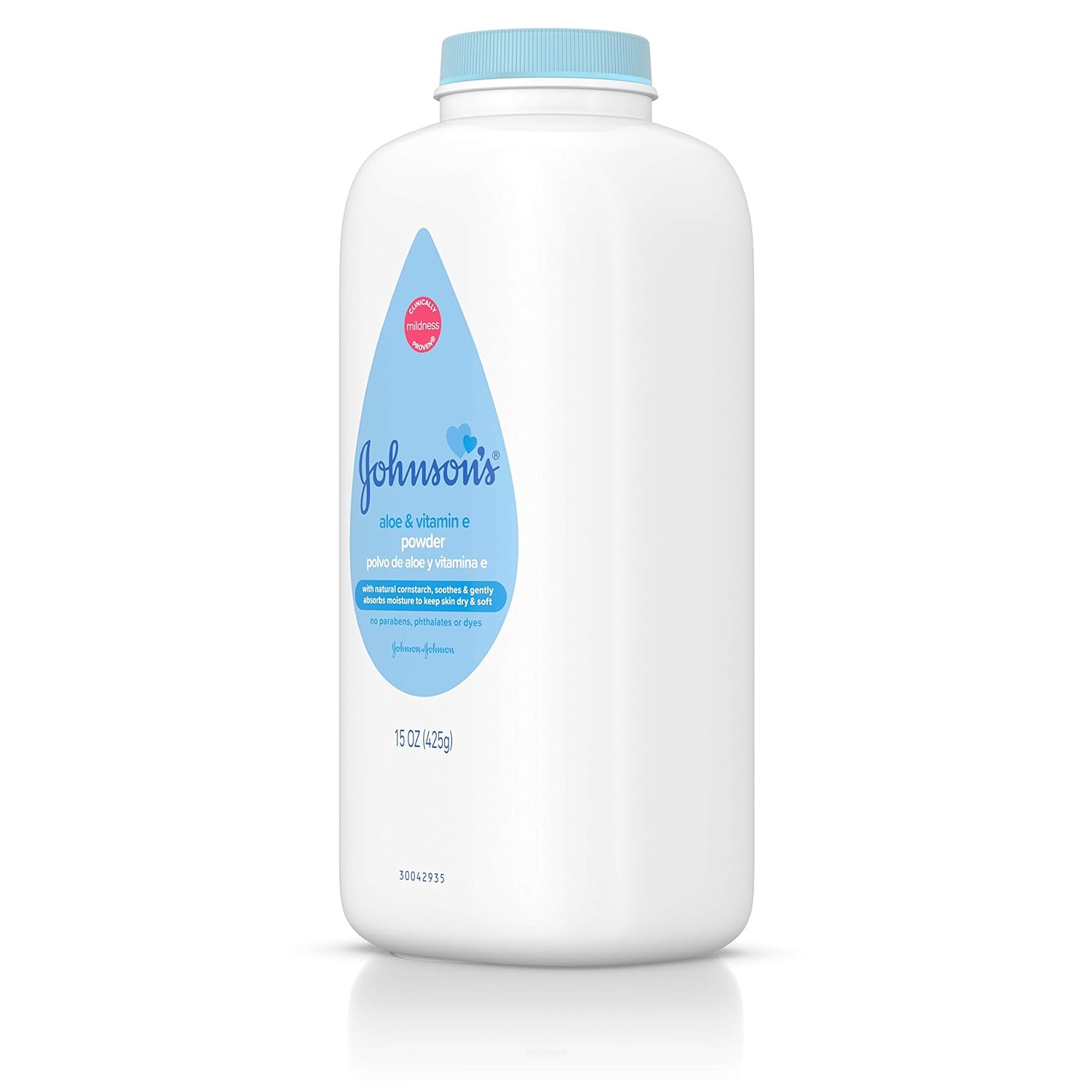 Johnson's Baby Powder with Naturally Derived Cornstarch, Aloe & Vitamin E for Delicate Skin, Hypoallergenic, Free of Parabens, Phthalates & Dyes for Gentle Baby Skin Care, 15 oz - 7DAY'S
