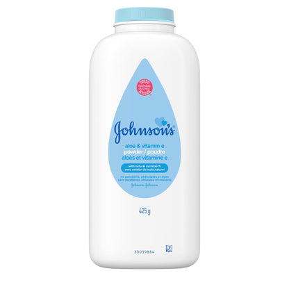 Johnson's Baby Powder with Naturally Derived Cornstarch, Aloe & Vitamin E for Delicate Skin, Hypoallergenic, Free of Parabens, Phthalates & Dyes for Gentle Baby Skin Care, 15 oz - 7DAY'S