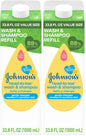 Johnson's Head - to - Toe Gentle Tear - Free Baby & Newborn Wash & Shampoo, Sulfate - , Paraben - Phthalate - & Dye - Free, Hypoallergenic Wash for Sensitive Skin & Hair, 27.1 fl. Oz - 7DAY'S