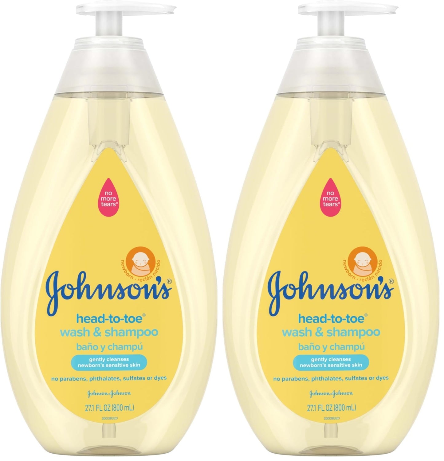 Johnson's Head - to - Toe Gentle Tear - Free Baby & Newborn Wash & Shampoo, Sulfate - , Paraben - Phthalate - & Dye - Free, Hypoallergenic Wash for Sensitive Skin & Hair, 27.1 fl. Oz - 7DAY'S
