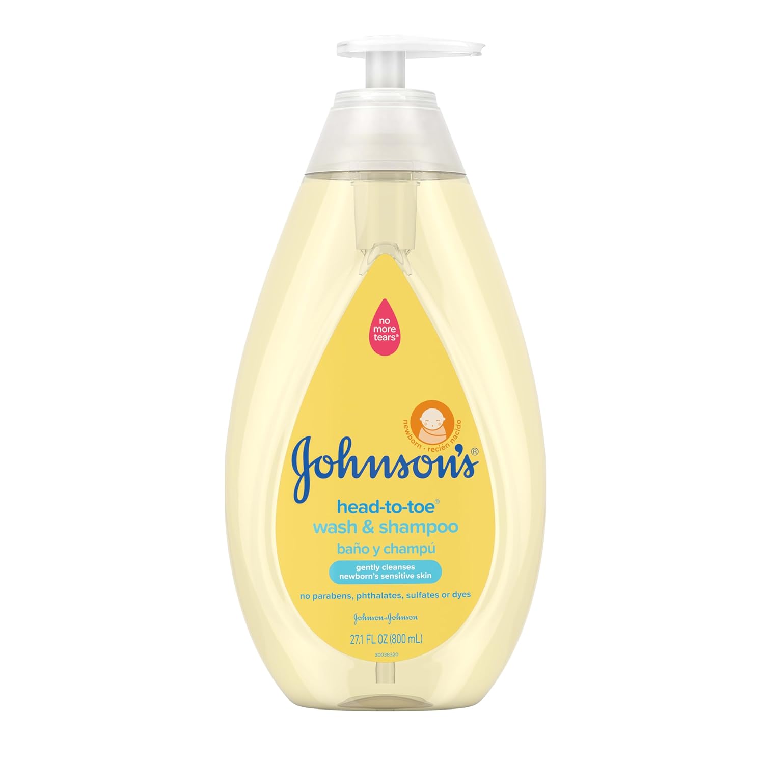 Johnson's Head - to - Toe Gentle Tear - Free Baby & Newborn Wash & Shampoo, Sulfate - , Paraben - Phthalate - & Dye - Free, Hypoallergenic Wash for Sensitive Skin & Hair, 27.1 fl. Oz - 7DAY'S