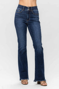 Judy Blue Full Size Frayed Hem Bootcut Jeans - 7DAY'S