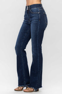 Judy Blue Full Size Frayed Hem Bootcut Jeans - 7DAY'S