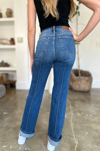 Judy Blue Full Size High Waist Front Seam Detail Straight Jeans - 7DAY'S