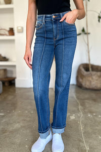 Judy Blue Full Size High Waist Front Seam Detail Straight Jeans - 7DAY'S